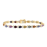 1 1/3CTW-DIA CN 9 3/4CTW- PS- NAT GEM MULTI CLR SAPPHIRE BRACELET(7 INCH)